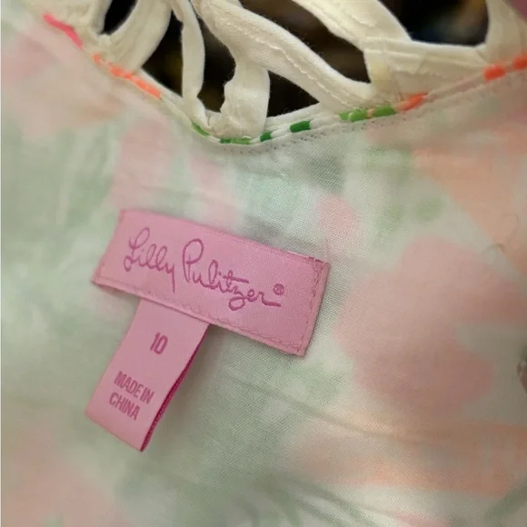 LILLY PULITZER Women's 10 Pink green & orange carrot print sleeveless dress #983 - Picture 6 of 8